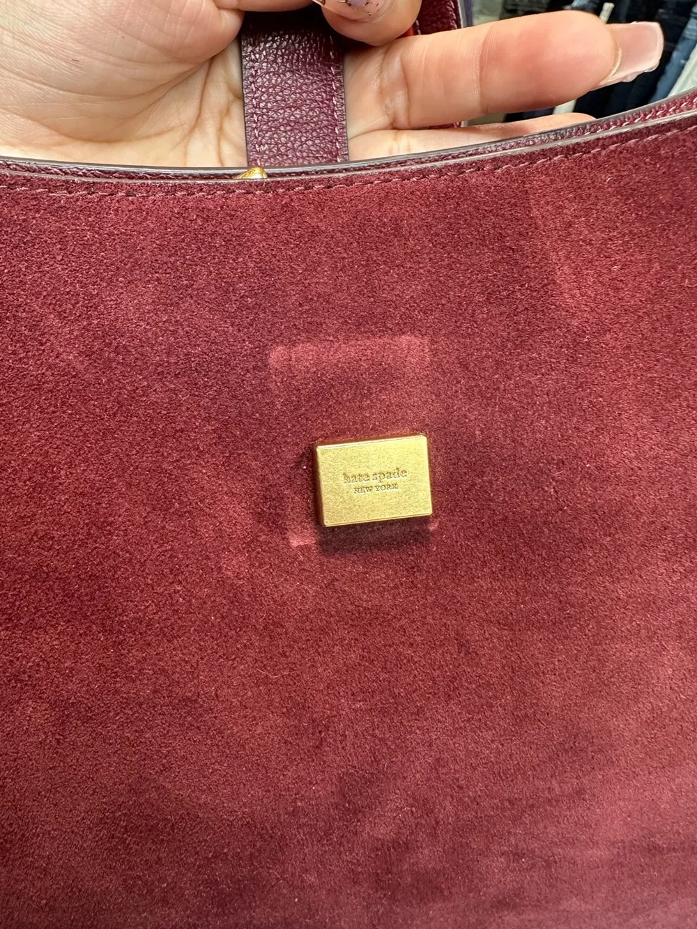 kate spade new york Deco Pebbled Leather & Suede Hobo Bag. New no tag. Color win